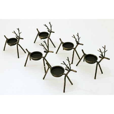 Reindeer Candle Holder WINDVALE Metal Reindeer Tea Ight Candle Holders Metal Candle Holder Christmas Candle Holder Christmas Decoration for Home Gold